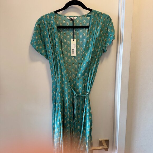 Rolla's NWT Summer Wrap Dress - L , Teal Green, Prep - Picture 3 of 11